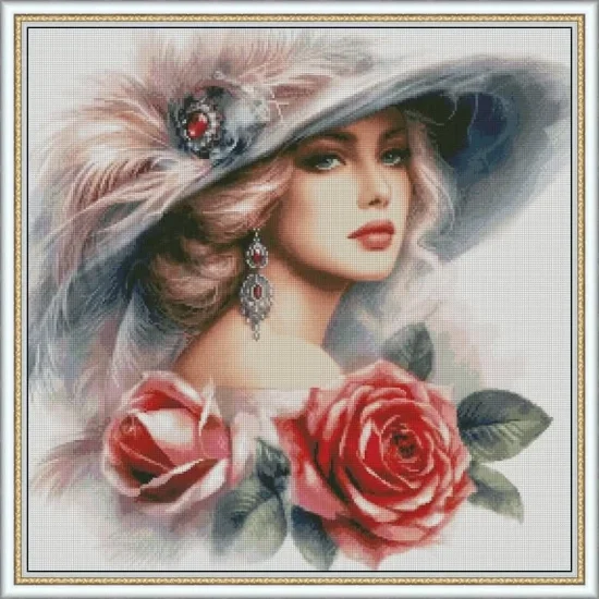 Образи Дамата с шапка от пера