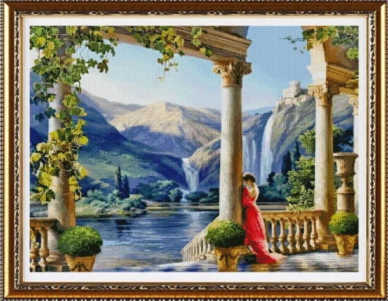 Сезонни пейзажи Гледка към водопада