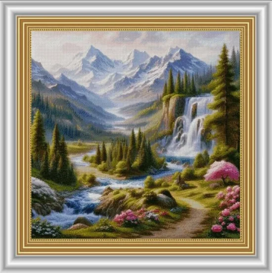 Сезонни пейзажи Горски водопад