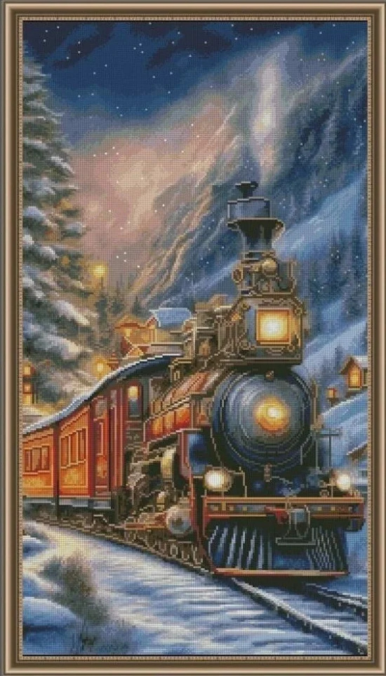 Сезонни пейзажи Коледен влак