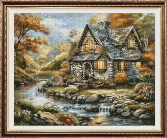 Сезонни пейзажи Край горска рекичка