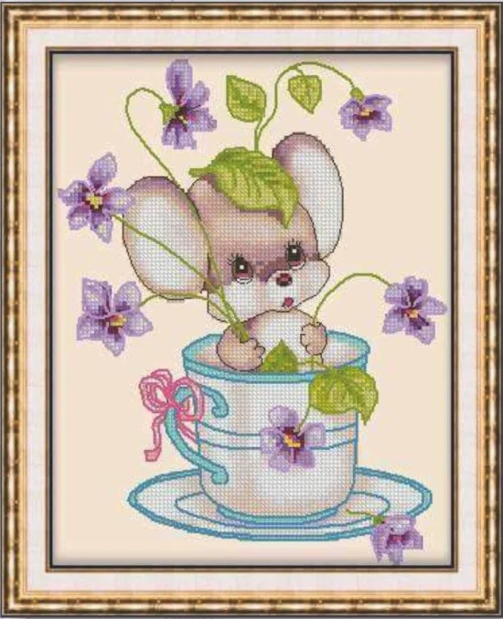 Детски Лилаво мишле в чашка