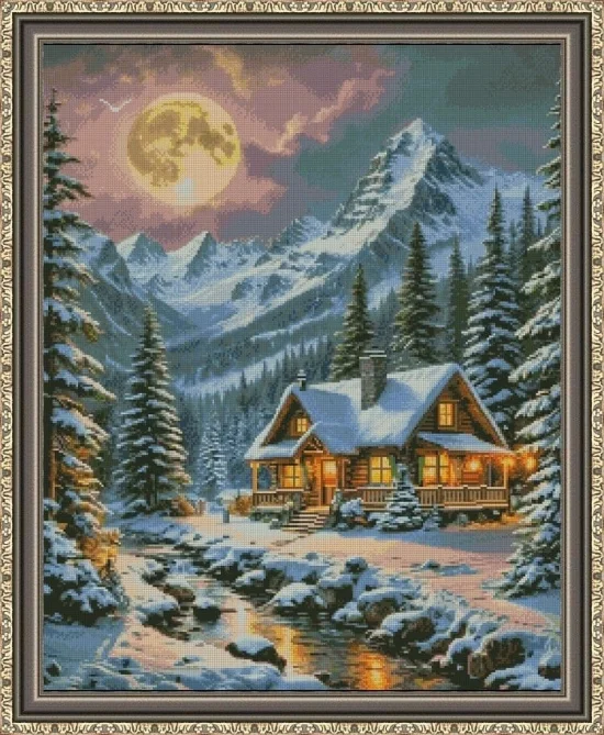 Сезонни пейзажи Лунна зимна нощ