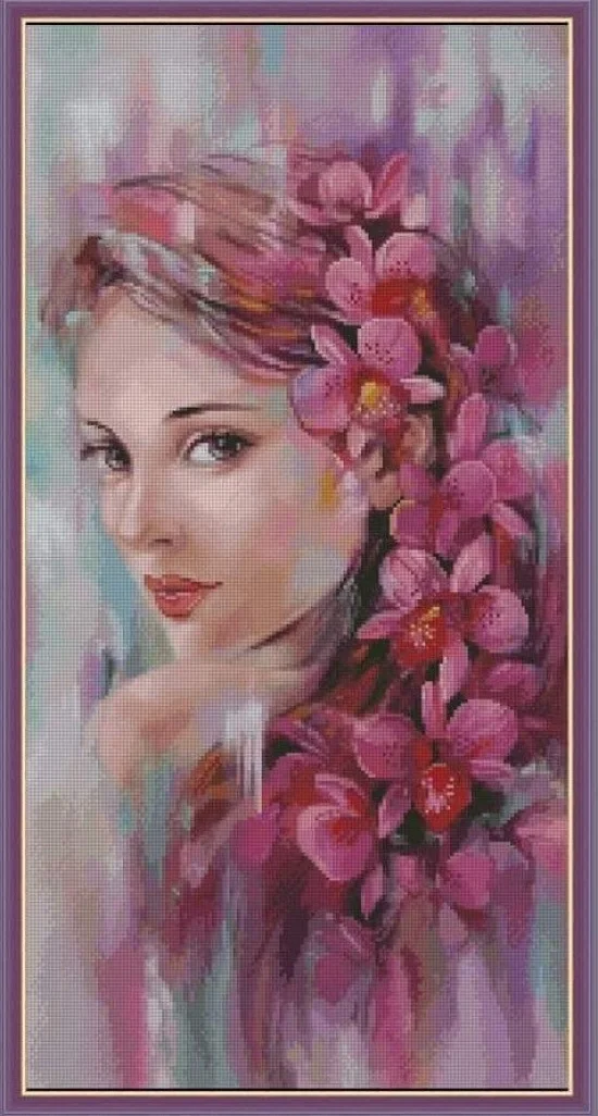 Образи Момиче с орхидеи