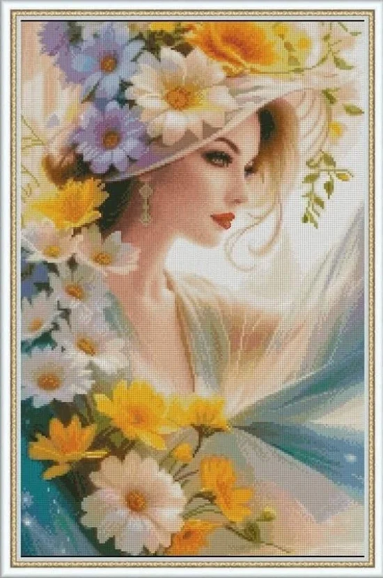 Образи Момиче с шапка от цветя