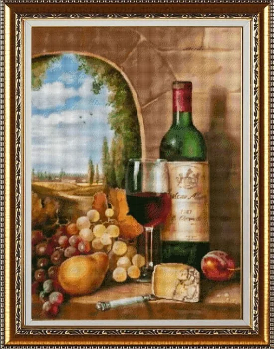 Цветя Натюрморт с вино