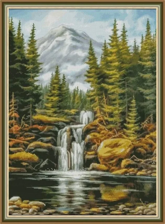 Сезонни пейзажи Планински водопад