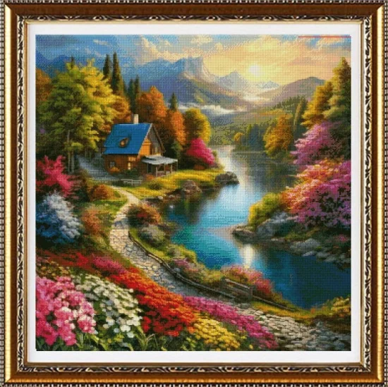 Сезонни пейзажи Привечер в планината