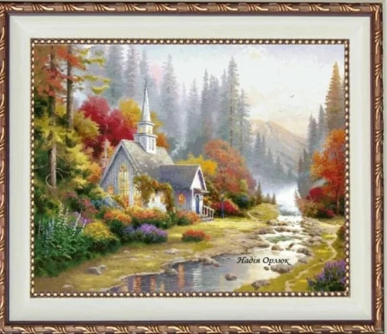 Сезонни пейзажи Църква в гората