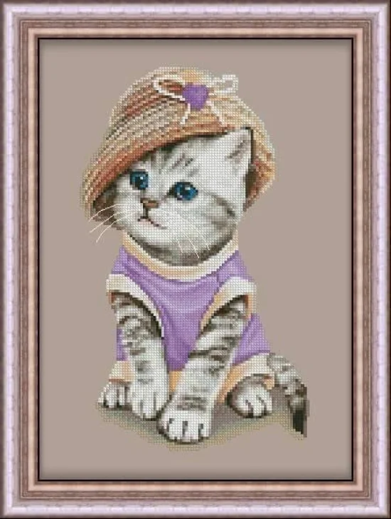 Котки Сладко коте с шапка