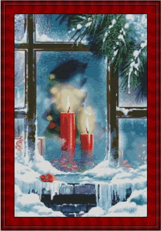 Сезонни пейзажи Свещи на прозореца