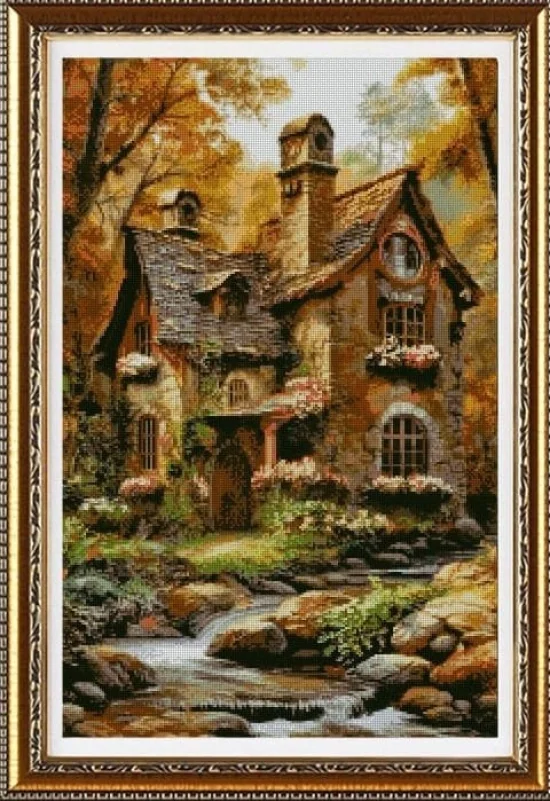 Сезонни пейзажи Замък в гората