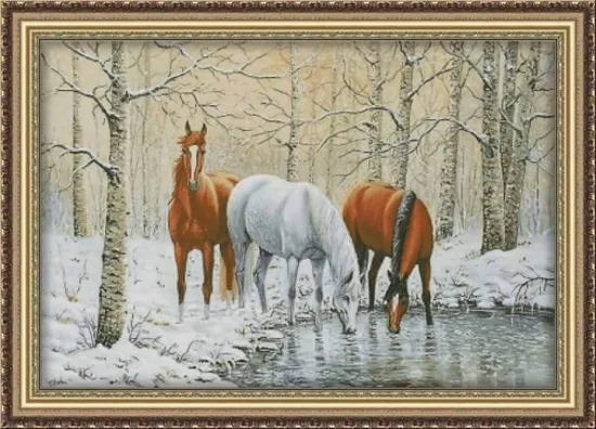 Коне Зимен водопой